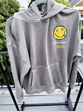 Zara Nirvana Graphic Hoodie in Gray